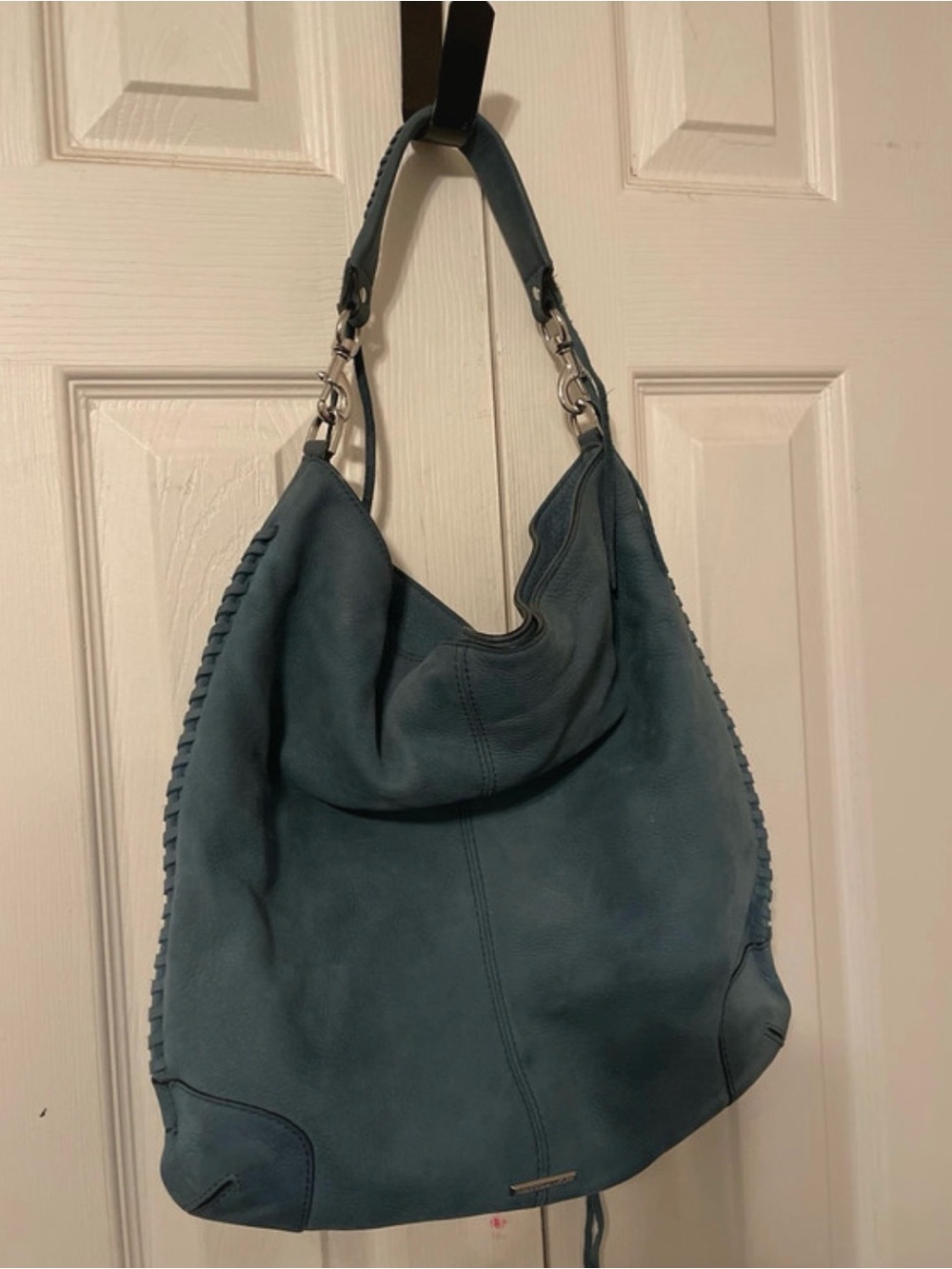 Rebecca Minkoff Teal Blue Suede Hobo Shoulder Bag